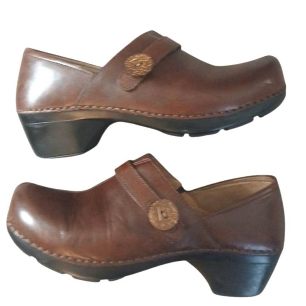 Dansko Solstice Brown Leather Clogs Size 37
